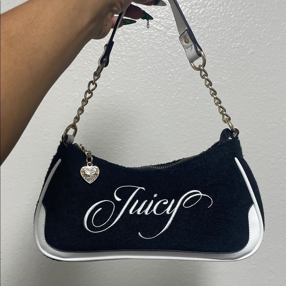 Juicy Couture Black and White Shoulder Bag RHTF